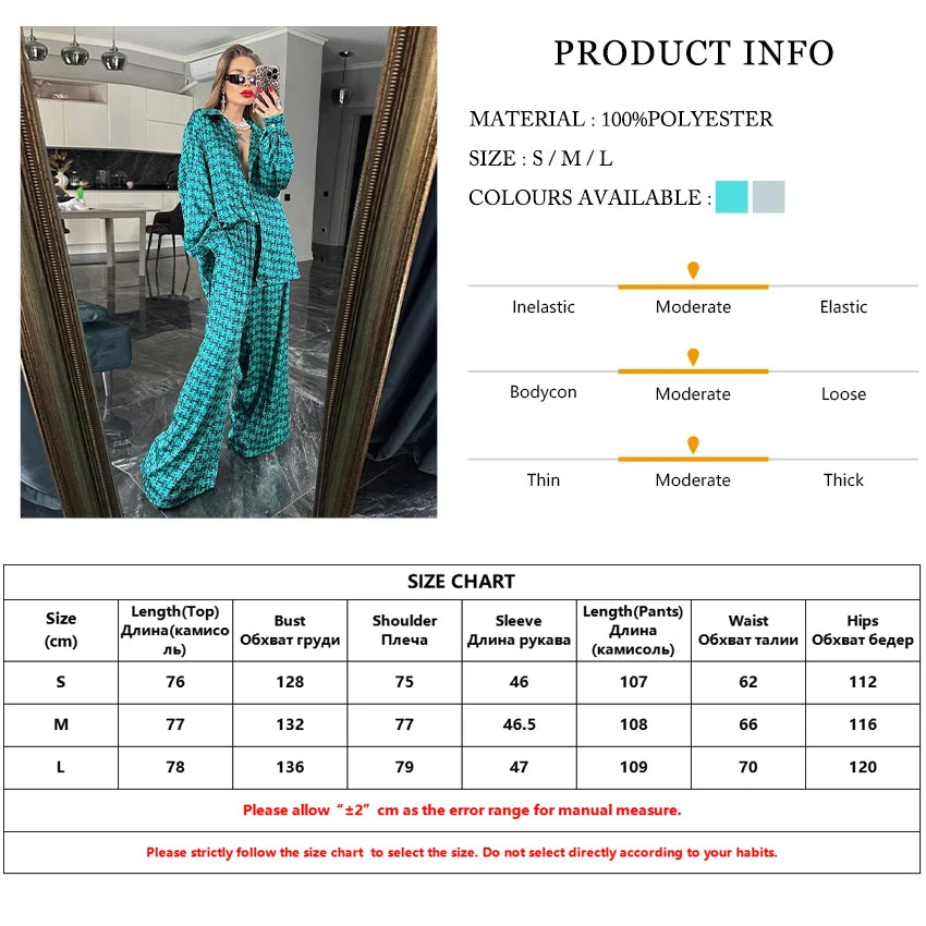Clacive Fashion Women Elegant Long Sleeve Shirt With High Waist Wide Pants Set Streetwear